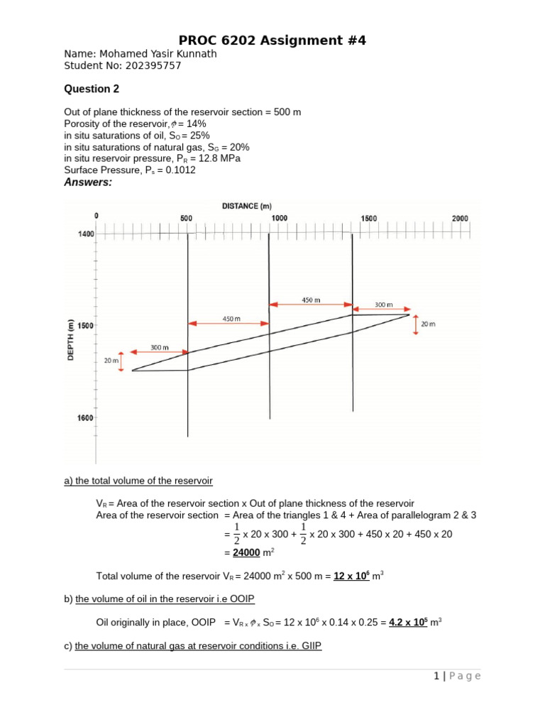 Assignment #4, Question 2 | PDF | Petroleum Reservoir | Phases Of Matter