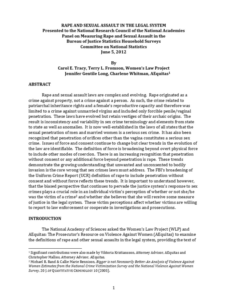 Rape and Sexual Assault in The Legal System FINAL | PDF | Rape | Crimes
