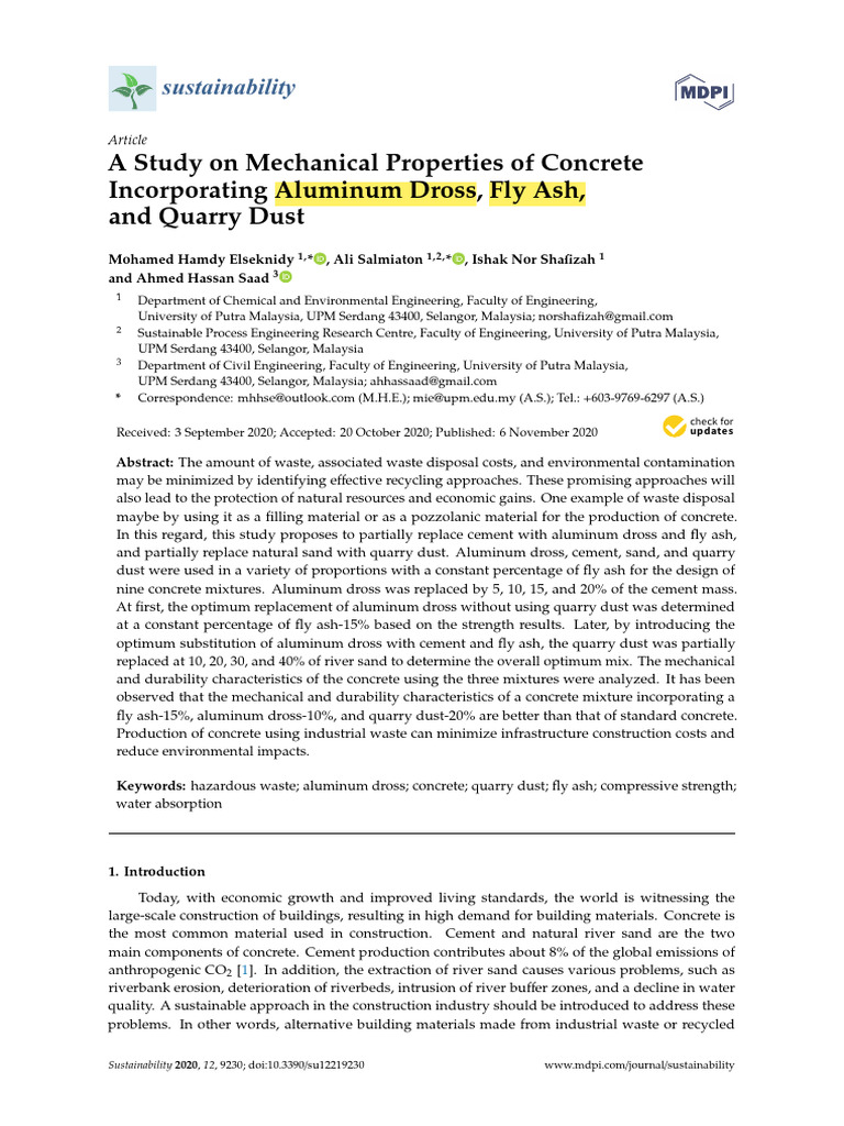 A Study On Mechanical Properties of Concrete Incor | PDF | Concrete ...