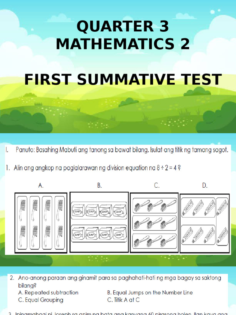 Math Q3 1ST Summative Test | PDF