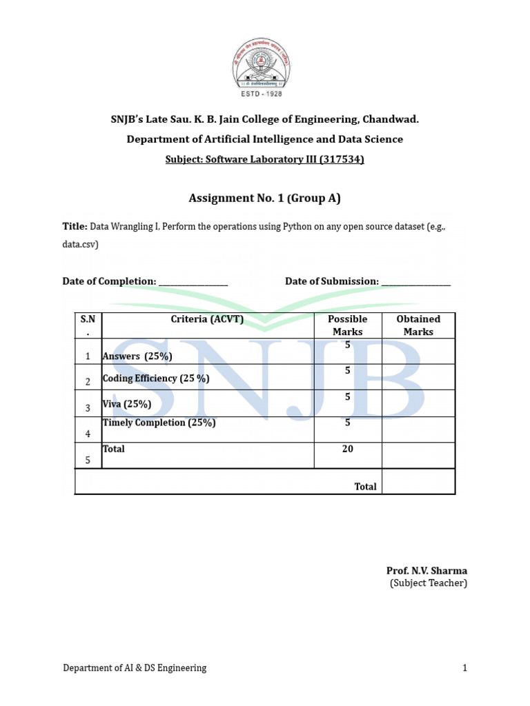 Part A Assignment_No_1 | PDF | Data | Statistics