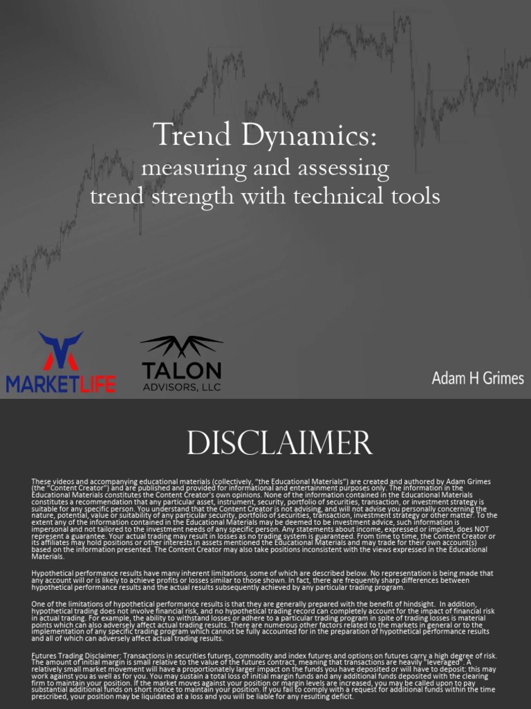 2018 WB 3006 MarketTradingLife Trend Dynamics Measuring and Assessing Trend  Strength | PDF | Futures Contract | Margin (Finance)