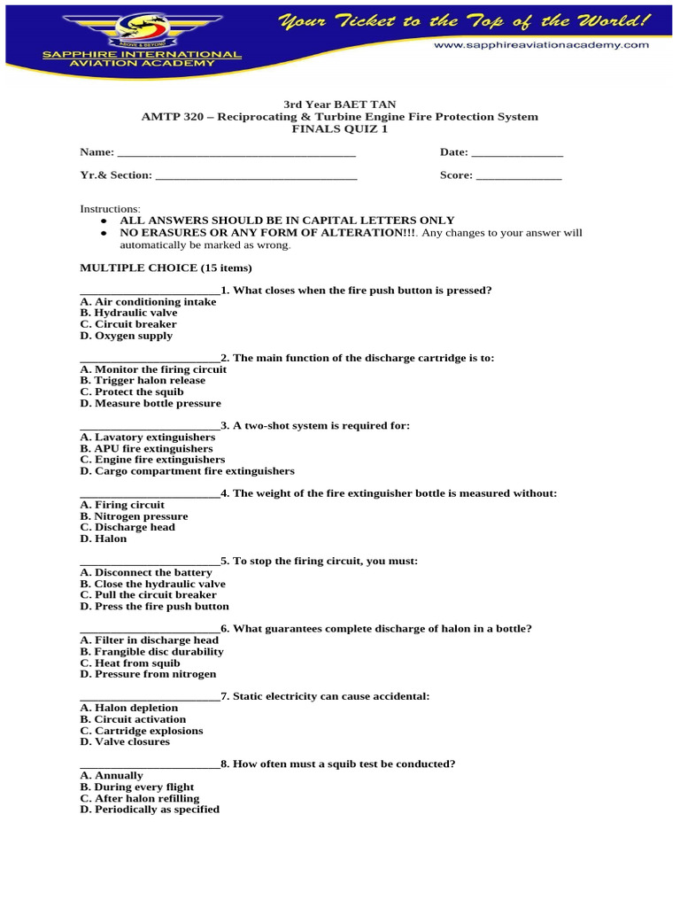 AMTP 320_FINALS_QUIZ | PDF