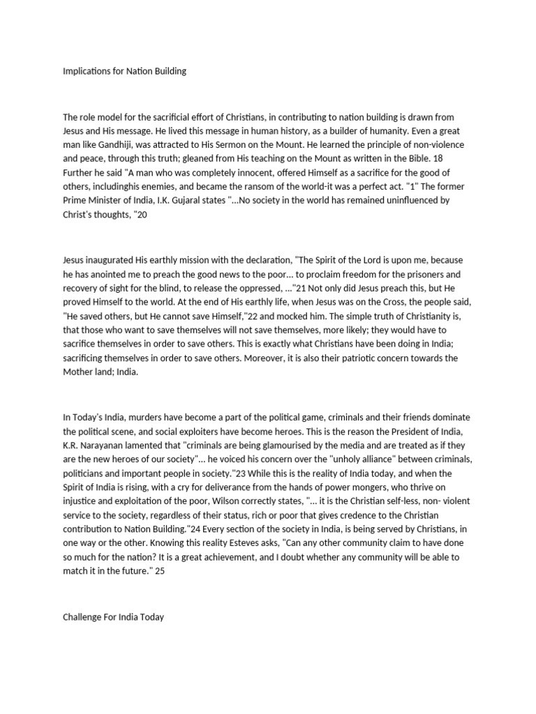 Implication For Nation Building | PDF | Dalit | Jesus