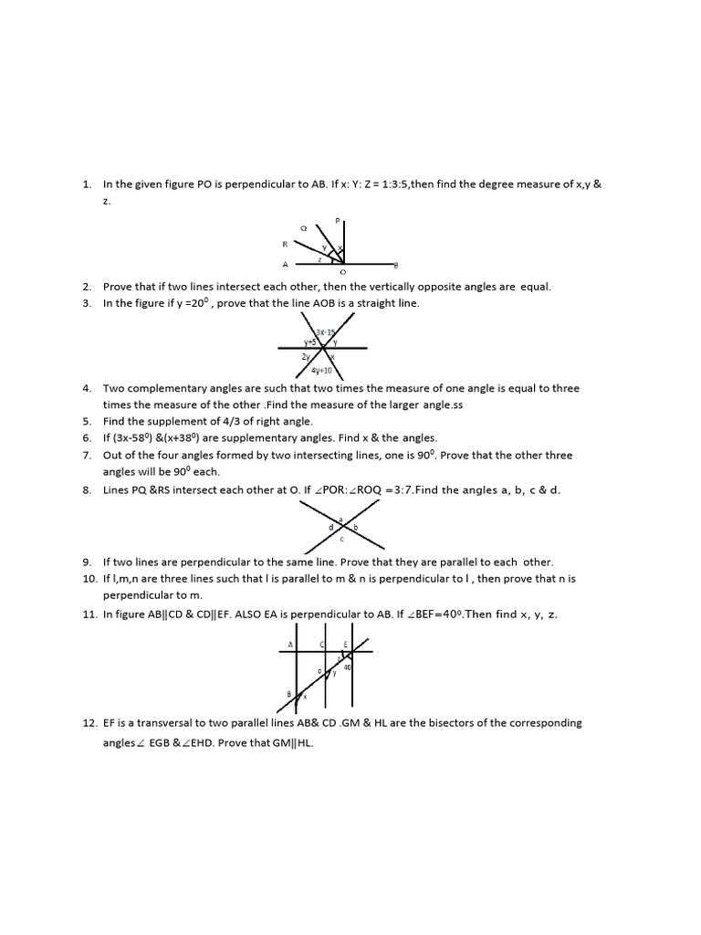 Proving Angles in Lines and Triangles | PDF | Triangle | Perpendicular