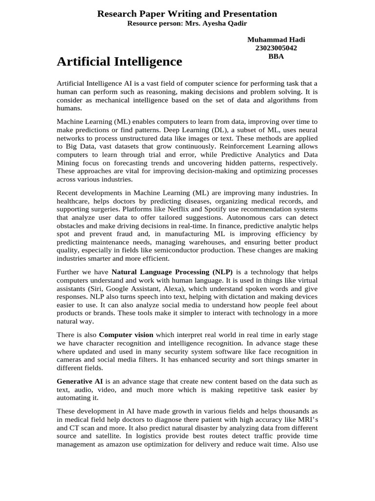 Artificial Intelligence Pdf Machine Learning Artificial Intelligence