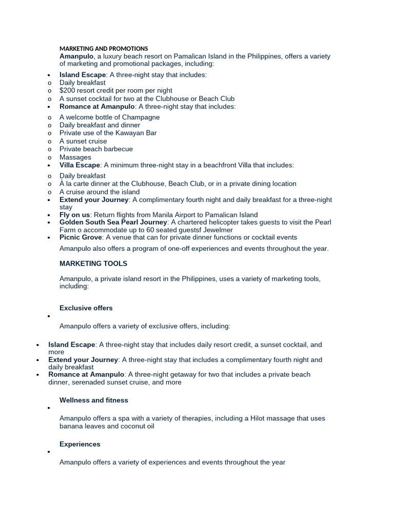 MARKETING-AND-PROMOTIONS (2) | PDF | Resort