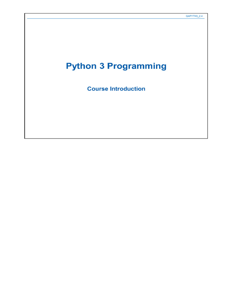 Course Overview for Python Programming | PDF | Cognitive Science ...