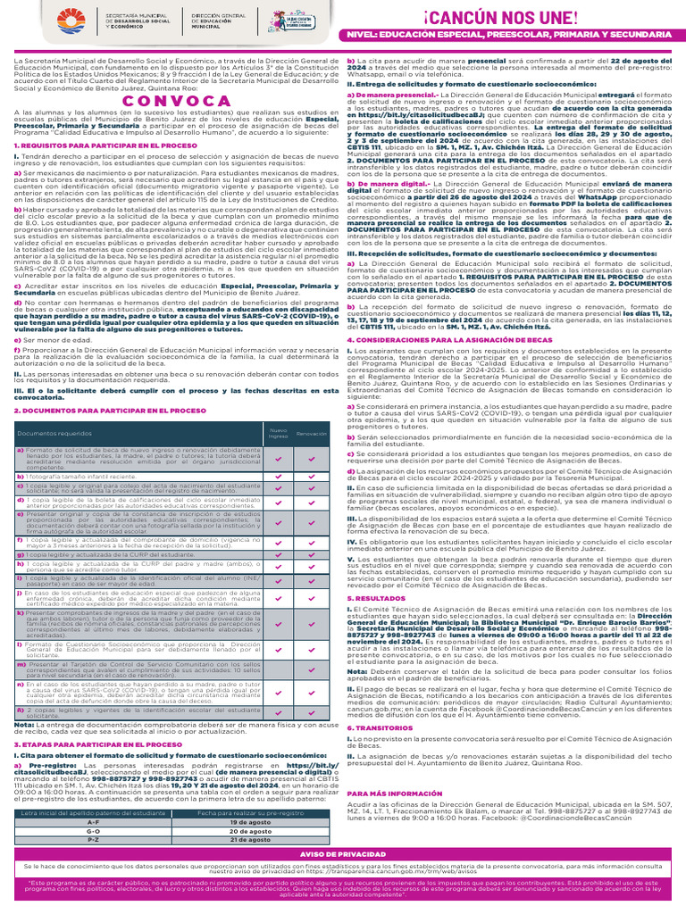 Convocatoria Becas Educación Especial 2025 | PDF | Educación de la ...