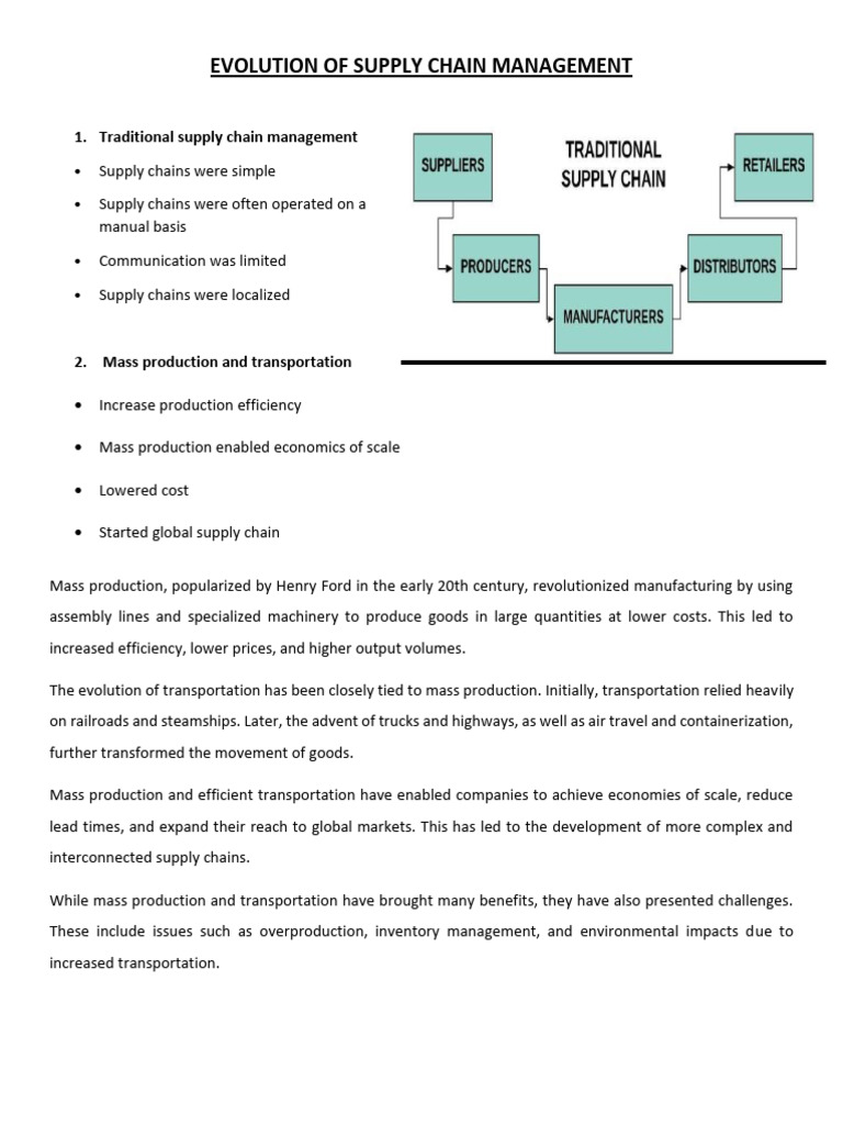 Stages in Supply Chain Management Evolution | PDF | Supply Chain ...