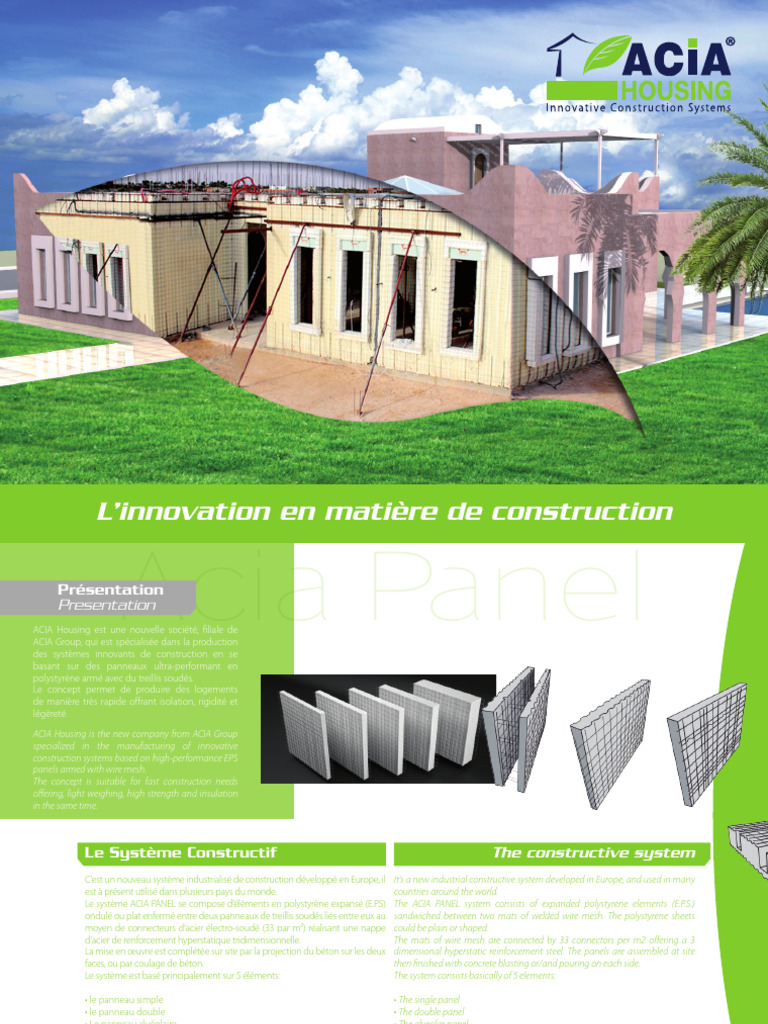 Système ACIA PANEL : Innovation en construction | PDF | Technologie du ...