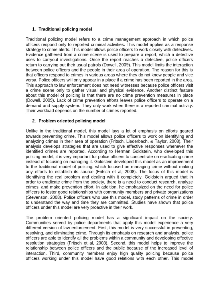 Policing Models Explained Pdf Police Smuggling