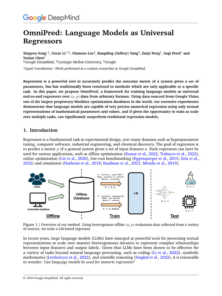 OmniPred_ Language Models as Universal Regressors | PDF | Dependent And ...