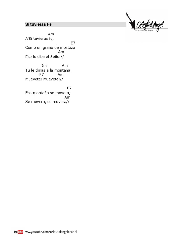 Si tuvieras fe: letra y acordes | PDF