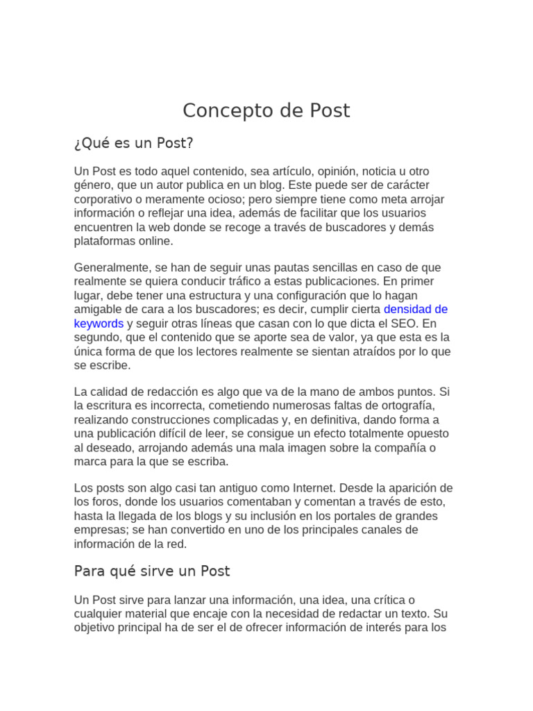 Guía Completa sobre Posts y SEO | PDF | Blog | Menú