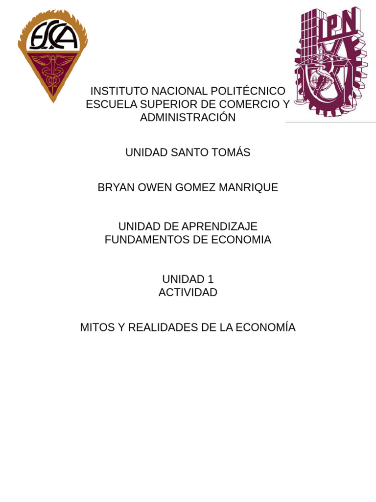 Mitos y Realidades de la Economía | PDF