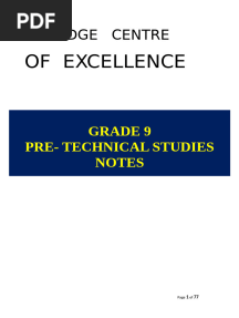 Grade 9 Pretechnical Studies Notes