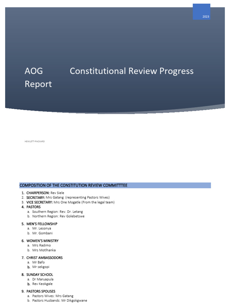 AOG Constitutional Review Committee Update | PDF