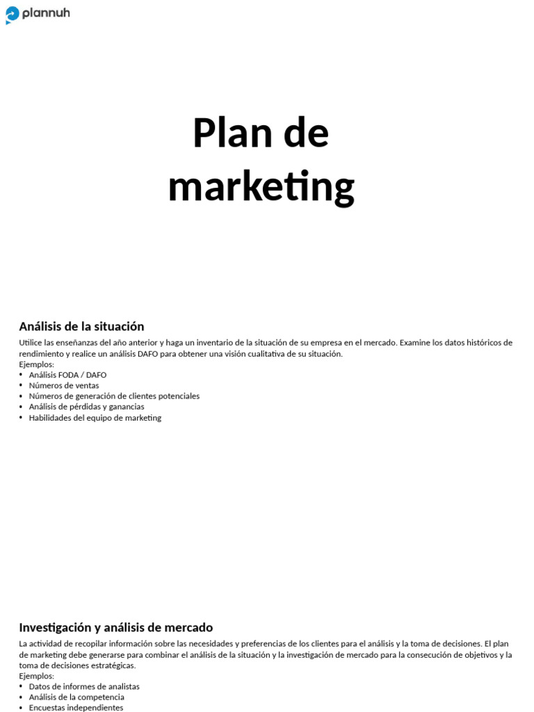 Plan de Marketing: Análisis y Estrategias | PDF | Marketing | Mercado ...