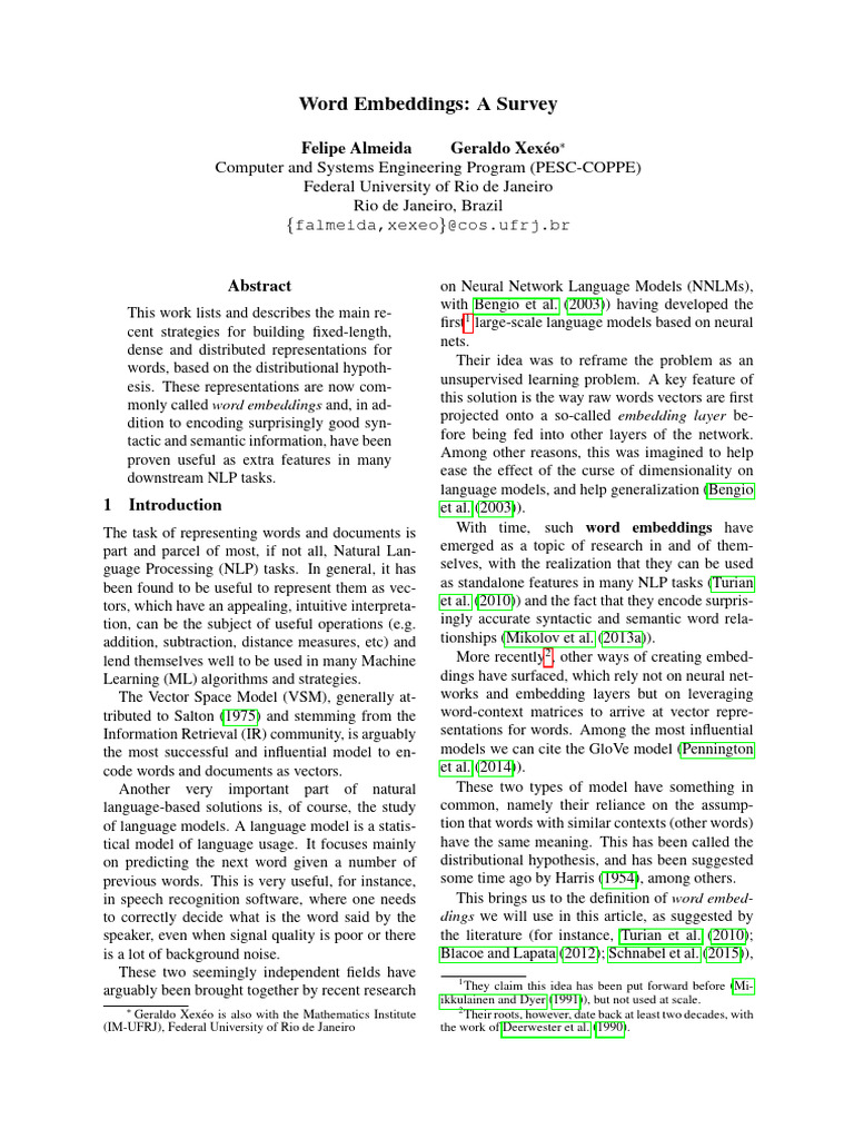Word Embeddings A Survey | PDF | Artificial Neural Network | Cognitive ...