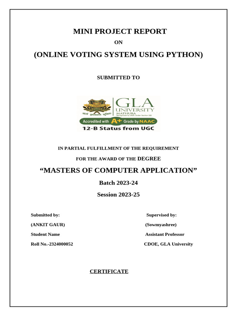 Ankit Gaur (2324000052) - ONLINE-VOTING-SYSTEM-USING-PYTHON | PDF ...