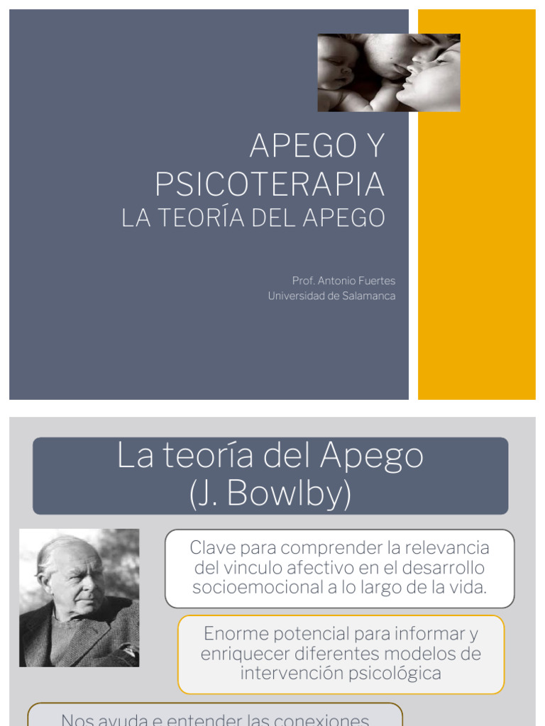 Apego y psicoterapia T2 | PDF | Teoría de apego | Las emociones