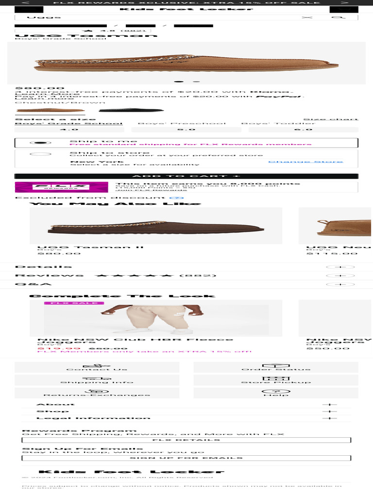 ugg tasman foot locker