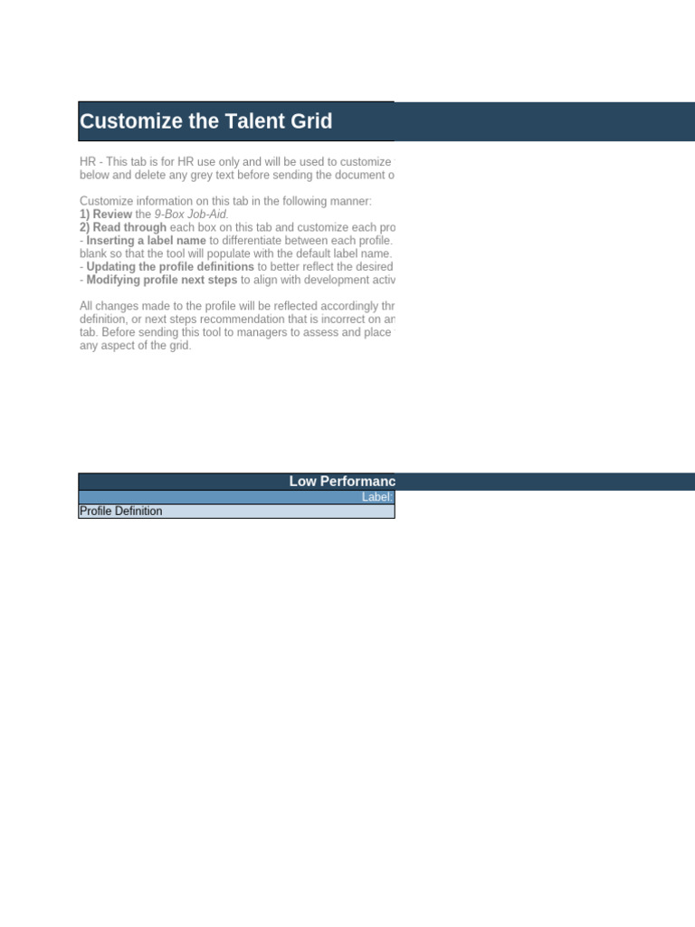 Customize Talent Grid for HR Use | PDF | Learning | Goal Setting