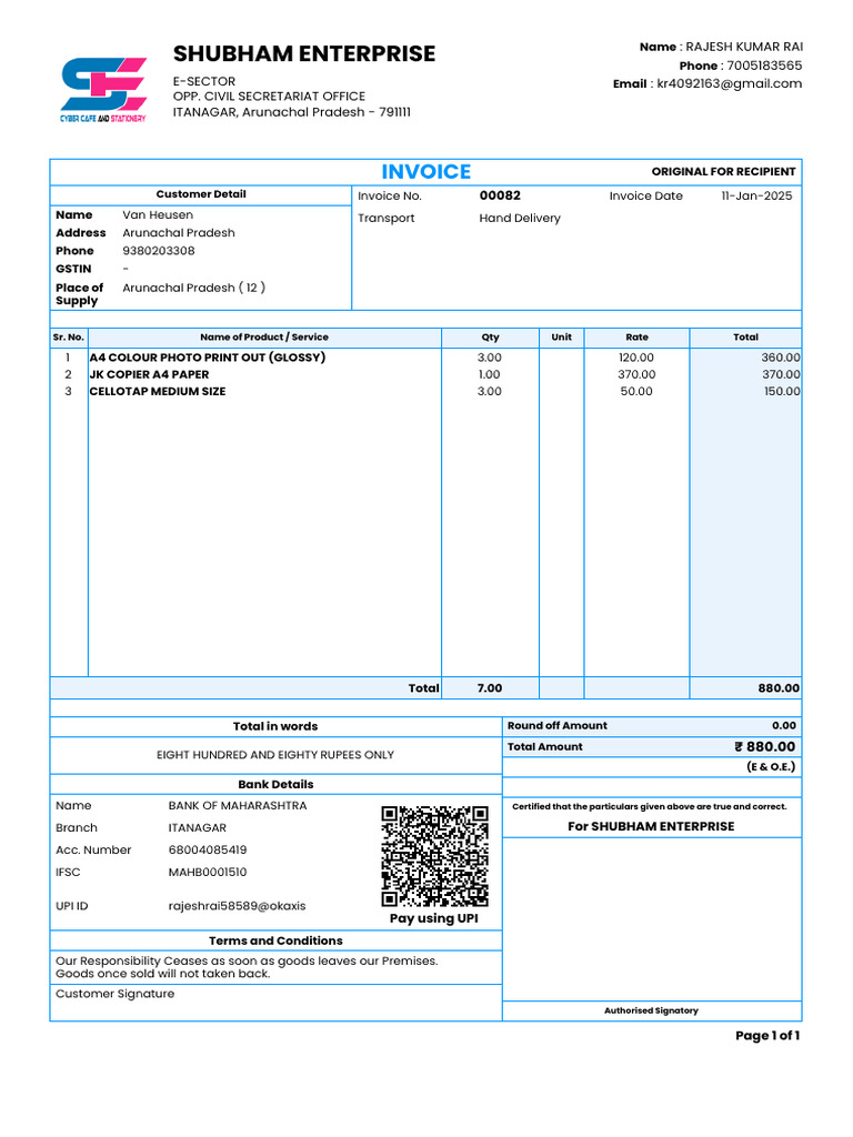 Van Heusen Invoice Details | PDF