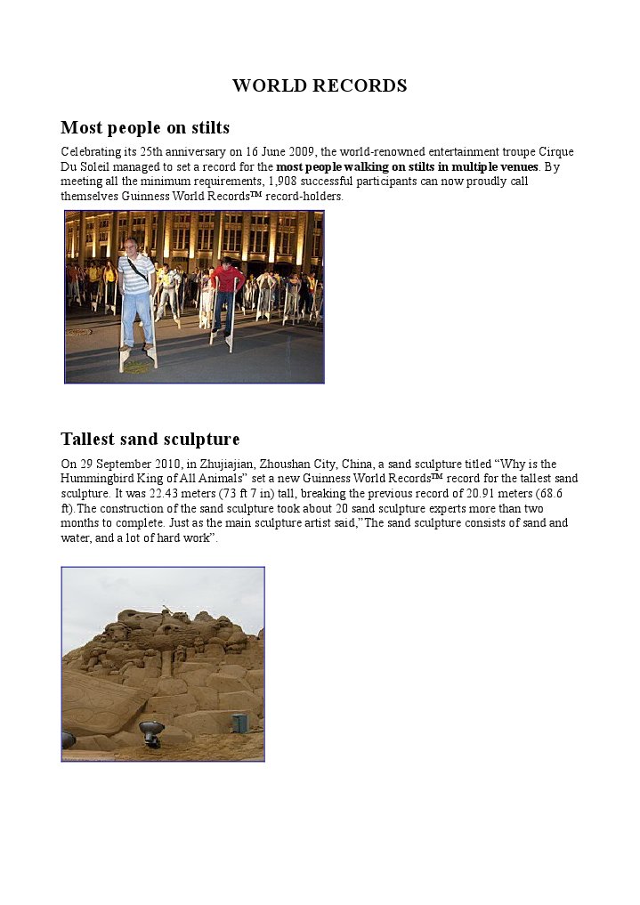 Guinness World Records Highlights | PDF