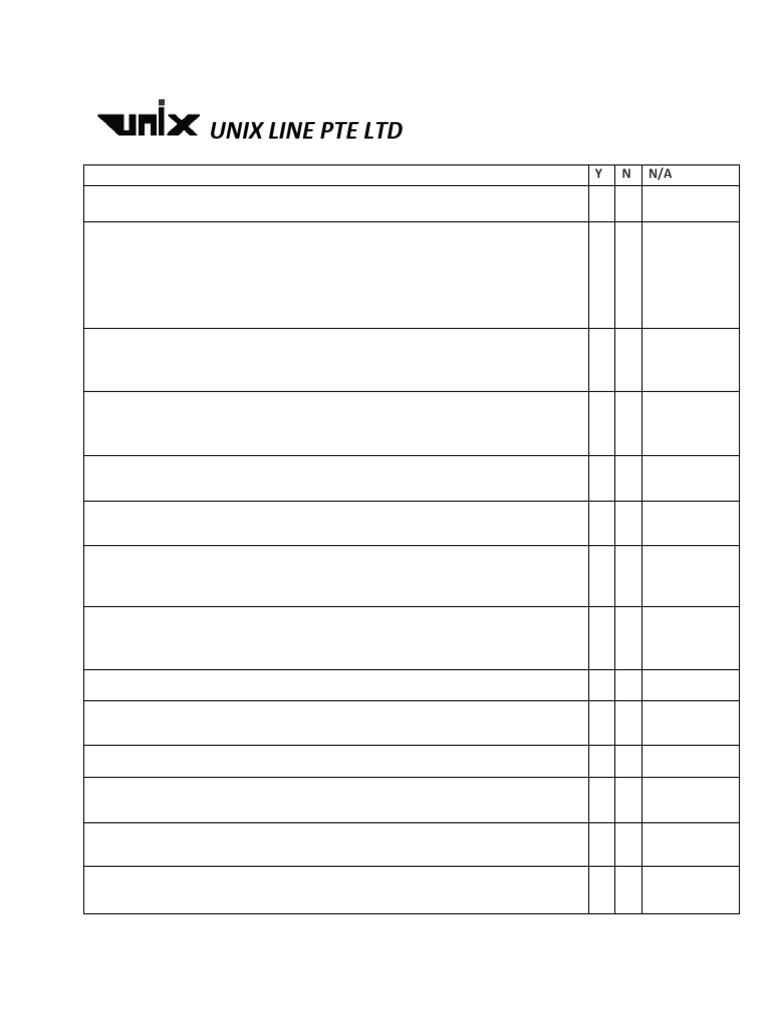 UNIX SIMPLIFIED CHECKLIST FOR MASTER (GUIDANCE FOR AUDIT) | PDF | Sailor