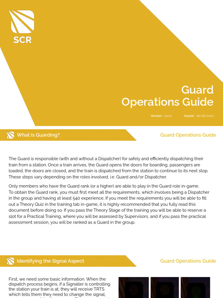 SCR Guard Operations and Signal Guide | PDF | Rail Transport | Railway ...