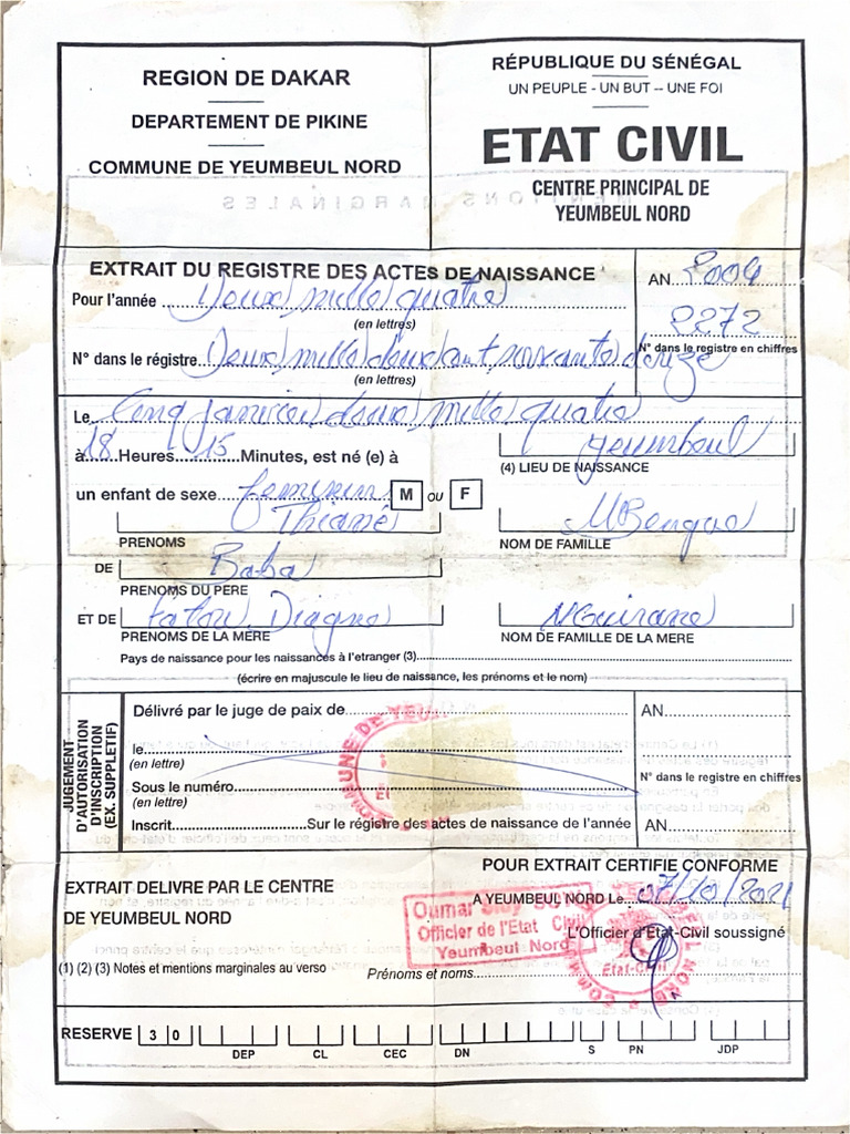 Etat Civil | PDF