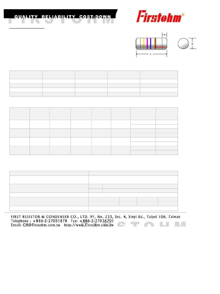 FirstOhm MM(P) | PDF | Resistor | Manufactured Goods