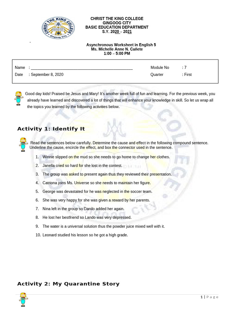 M7 (Asynchronous Worksheet) | PDF
