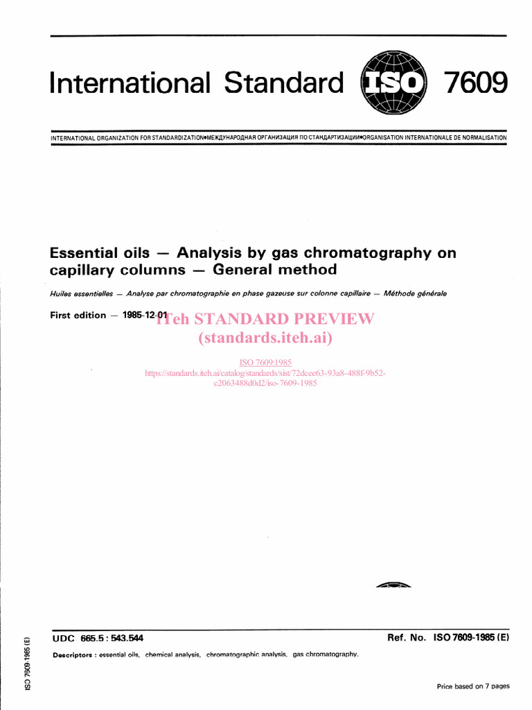 ISO-7609-1985 | PDF | Gas Chromatography | Chromatography