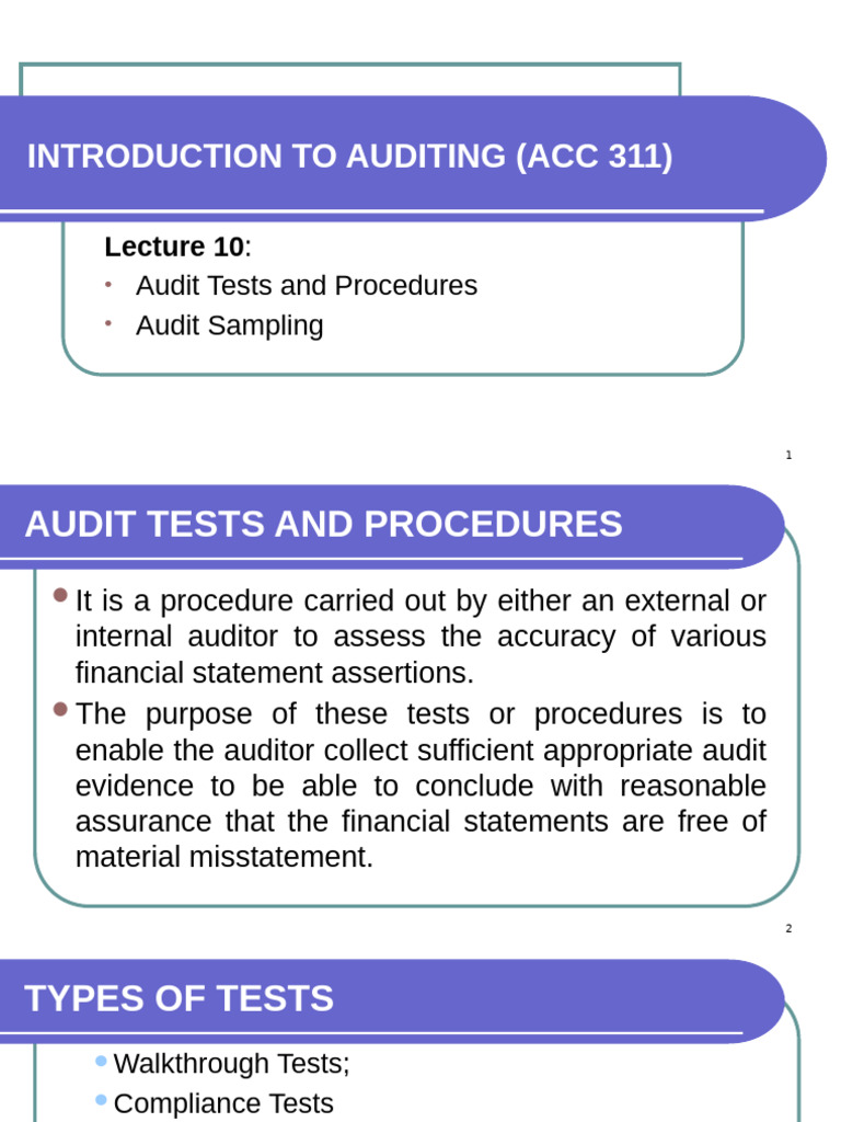 Audit Tests and Sampling Procedures | PDF | Audit | Sampling (Statistics)
