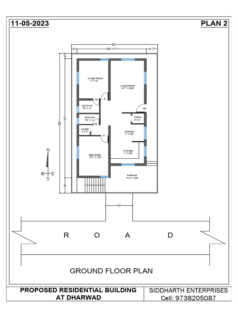 Ground Floor Plan for Residential Building | PDF