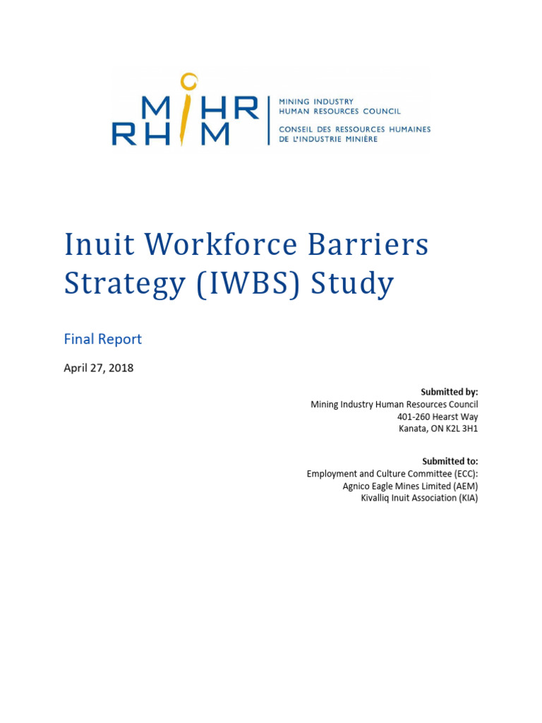 220926-11MN034-App 2-Inuit Workforce Barriers Strategy Study-IMTE | PDF ...