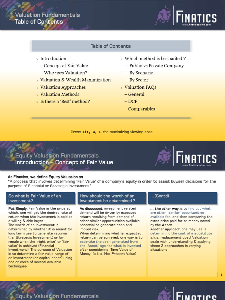 Equity Valuation Techniques Explained | PDF | Discounted Cash Flow ...