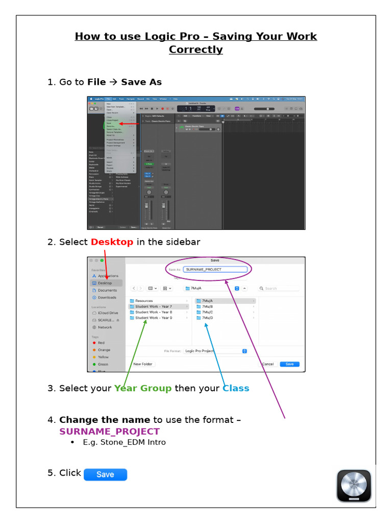 Logic Pro How To Guide - Save As | PDF
