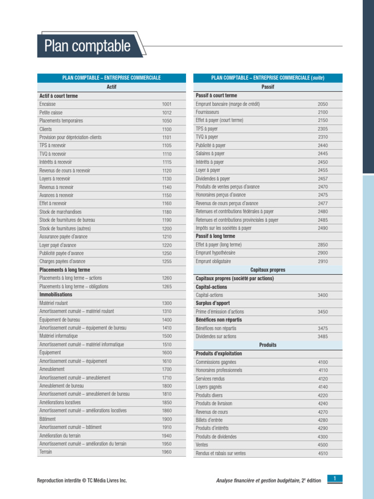 Plan comptable pour entreprise commerciale | PDF | Prêts | Dépréciation