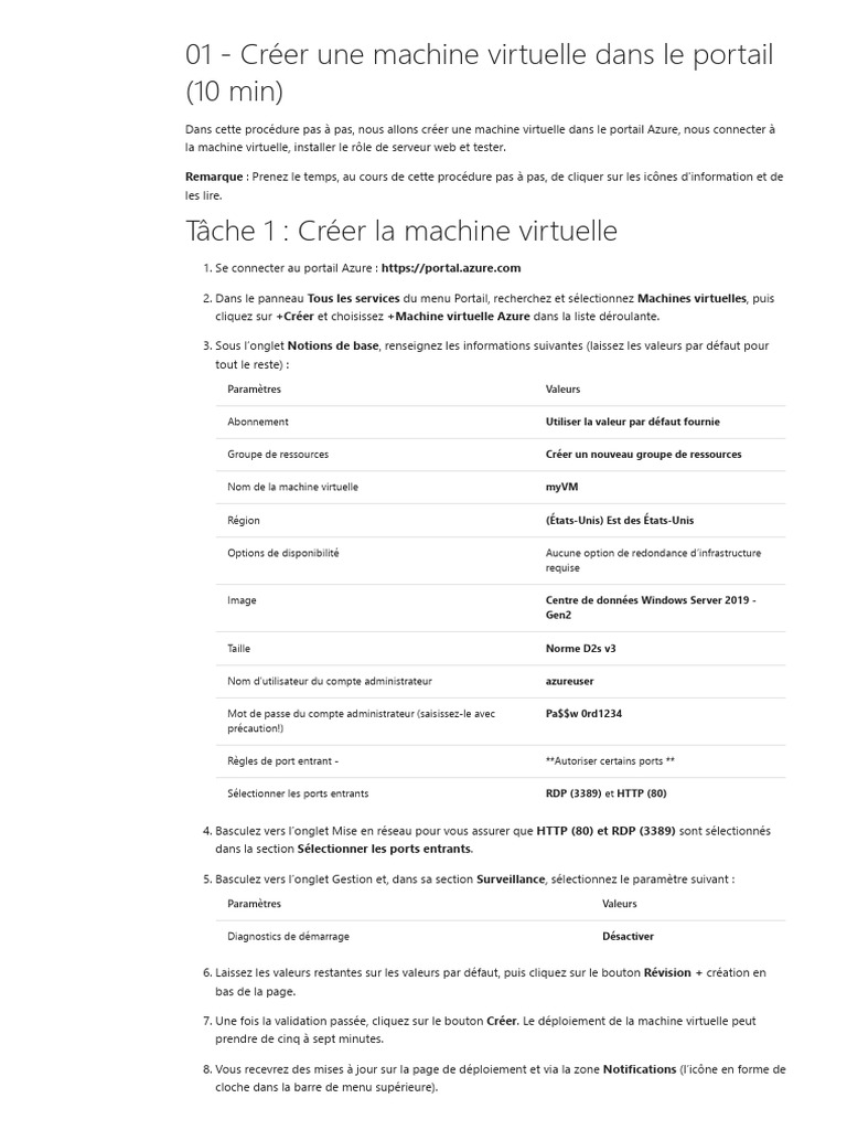 Créer une VM Windows Server 2019 sur Azure | PDF | Internet | Internet ...