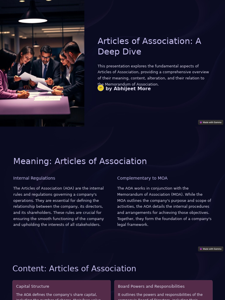 Understanding Articles of Association | PDF | Articles Of Association ...