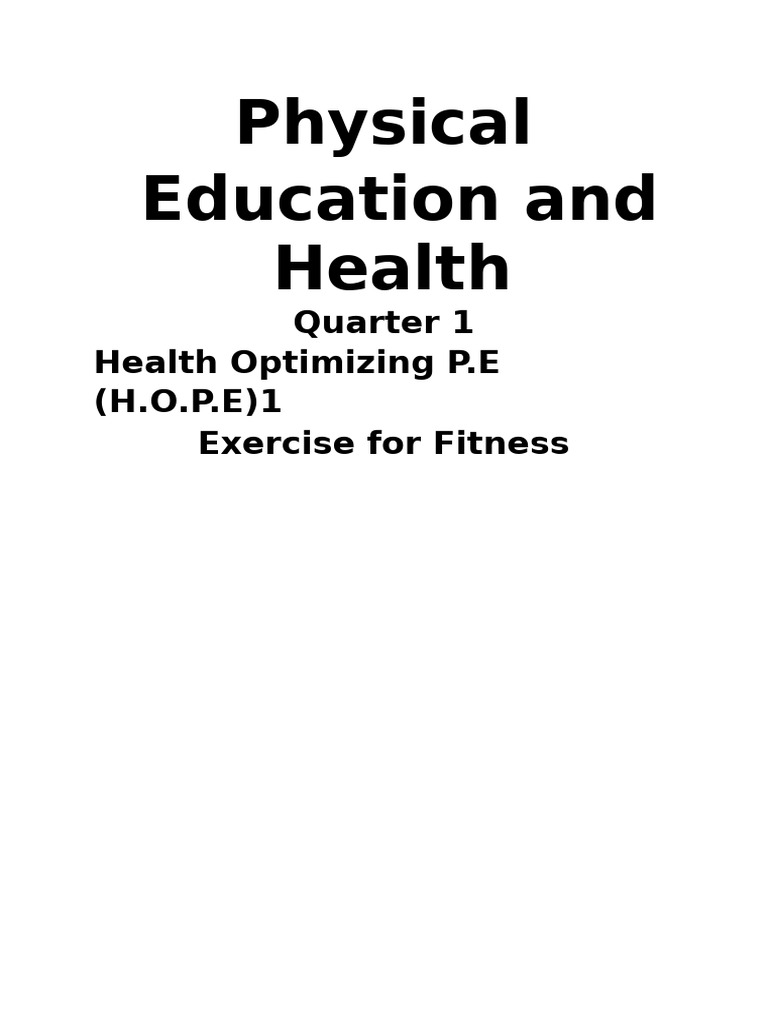 HOPE-NOTES-AND-ACTIVITY | PDF | Heart Rate | Physical Fitness