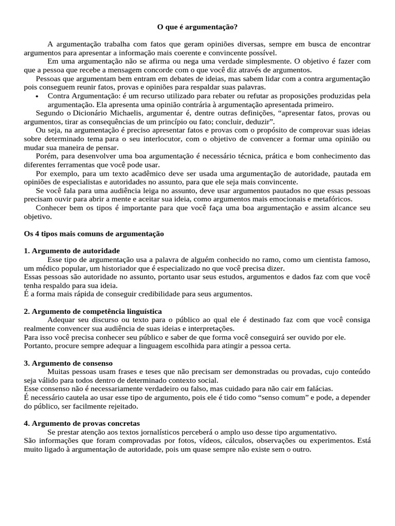 O que é argumentação? | PDF | Argumento