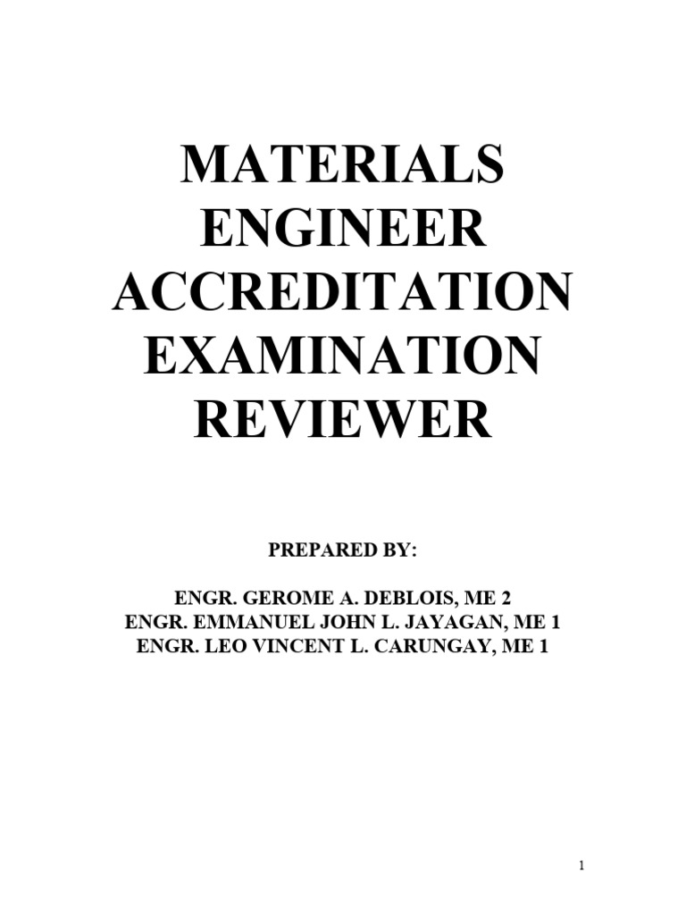 Materials Engineer Exam Review Guide | PDF | Concrete | Road Surface