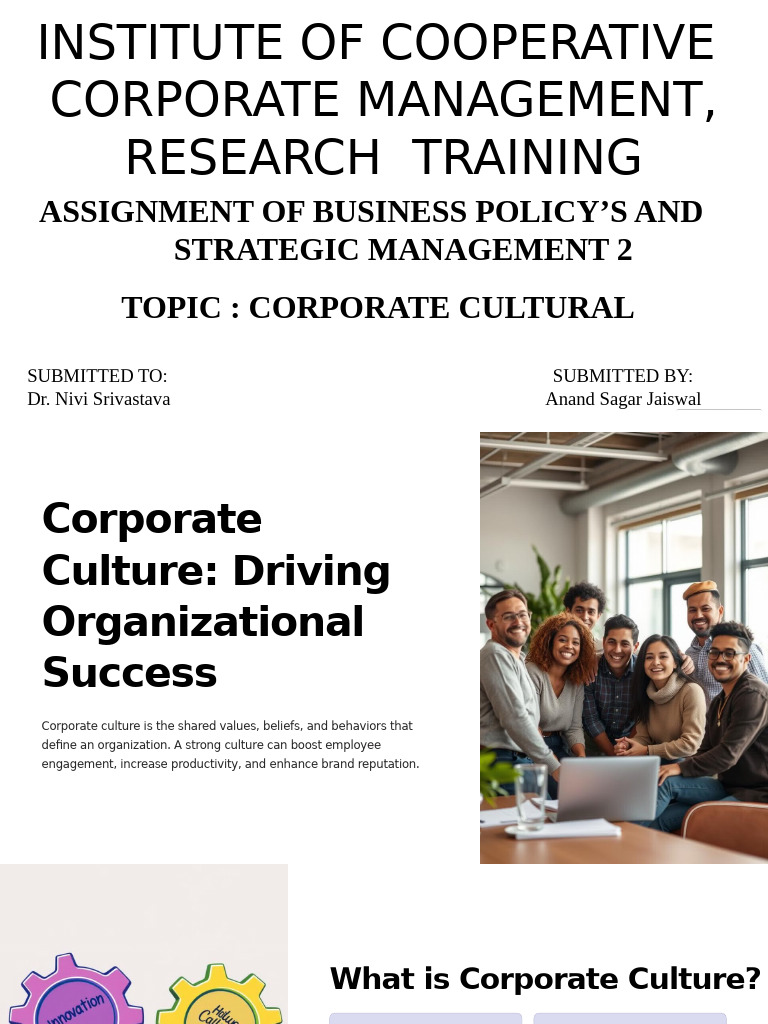 Anand Corporate Culture Driving Organizational Success | PDF ...