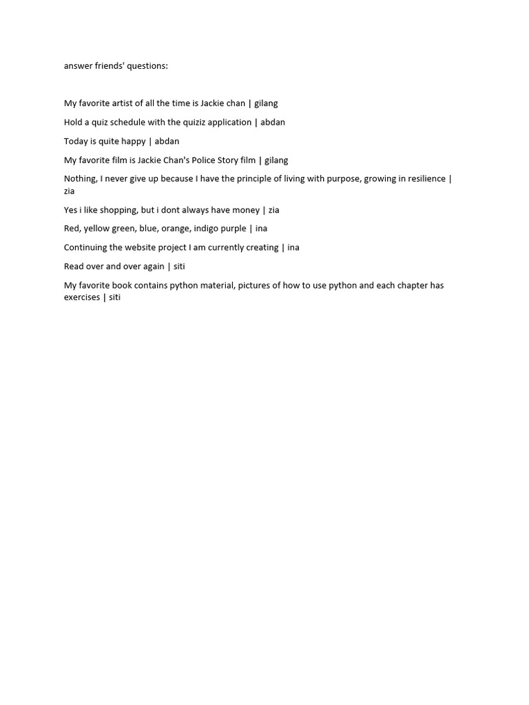 Answer Friends | PDF