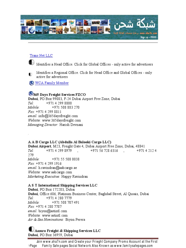 Uae Shipping Agents A2z Suggested By Sha7n Dot Com The Free Freight Social Network For Everyone Pdf
